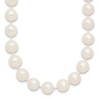 14k Yellow Gold 9-10mm White Near Round Freshwater Cultured Pearl Necklace