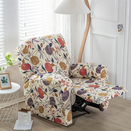 Copripoltrona reclinabile elastica stampata floreale copertura geometria nordica 4 pz/set - Foto 3 di 37