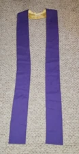 CLERGY STOLE OFFICIANT VESTMENT DARK PURPLE UNADORNED ROBERT GASPARD