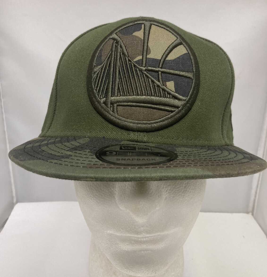 New Era Women Men Hat Cap Golden State Warriors Army Green Camouflage Snapback