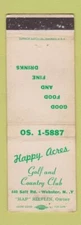 Matchbook Cover - Happy Acres Golf Club Webster NY WEAR