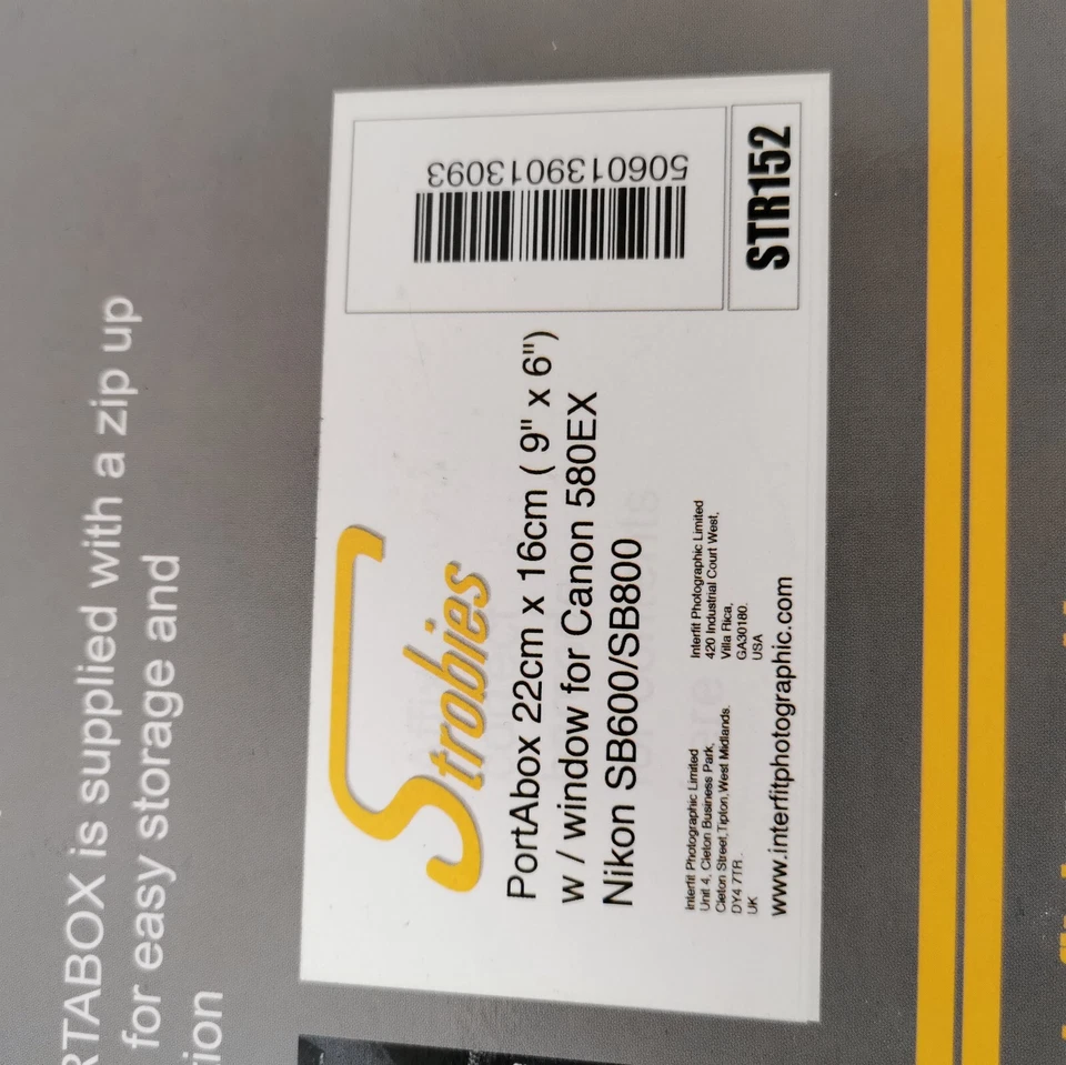 Interfit STR152 Strobies PortAbox & Window For Canon 580EX and Nikon SB600 SB800 - Image 3 of 4