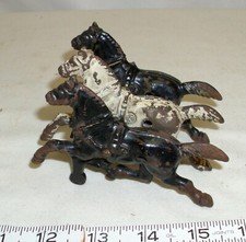 HUBLEY HORSE DRAWN LADDER WAGON SET OF THREE HORSE CAST IRON TOY PARTS 1930s