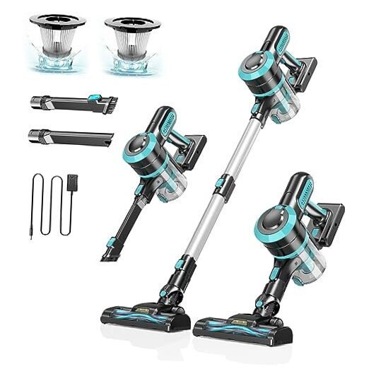 Cordless Vacuum Cleaner, 25Kpa Stick Vacuum Cordless Rechargeable 2200mAh