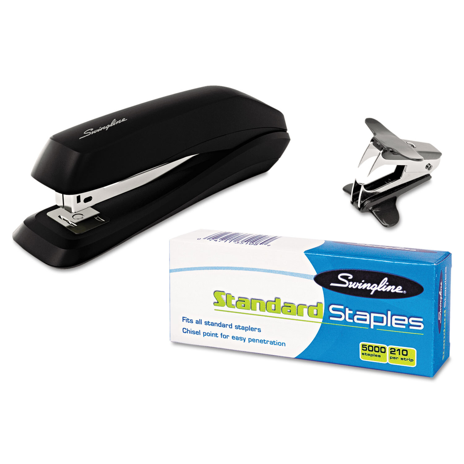 Swingline Standard Economy Stapler Pack Full Strip 15-Sheet Capacity Black 54551-image