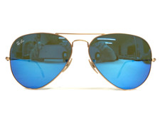 Ray-Ban Sunglasses RB3025 AVIATOR LARGE METAL 112/17 Matte Gold Blue Mirror 58mm