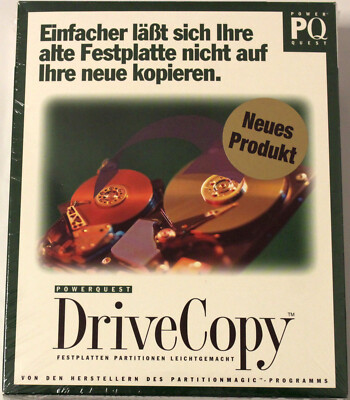RARITÄT - PowerQuest DriveCopy 1.0 - DOS, Windows, OS/2 - Deutsch - 3½  - NEU