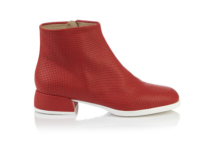 Authentic Loriblu Leather Italian Designer Bootie Red New  