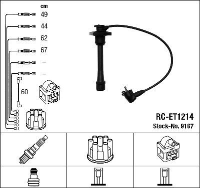 NGK 9167 Zündleitungssatz für TOYOTA