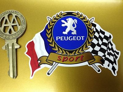 PEUGEOT sport drapeaux & scroll classic car sticker 205 306 207 307 gti rallye etc