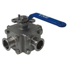 Vne Eg93ccc-61.5 1-1/2" Clamp Stainless Steel Sanitary Ball Valve 3-Way