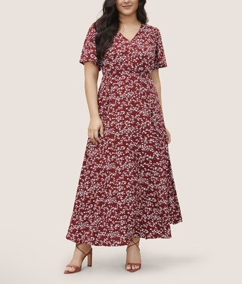 NWT Sz 22-24/3X BloomChic Flutter Sleeve Ditsy Floral Pocket Split Maxi Dress | eBay NWT Sz 22-24/3X BloomChic Flutter Sleeve Ditsy Floral Pocket Split Maxi Dress | eBay