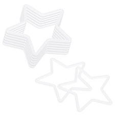 8-Pack Dream Catcher Rings,4.3 Inch Plastic Star Shape for DIY Craft White