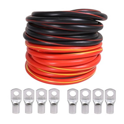 2 Gauge Black Red Kit Power Ground Battery Cable Wire Car Audio Truck RV Amp Lot