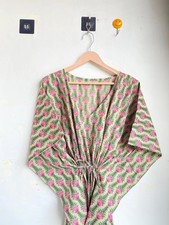 100% Cotton Caftan Indian Handmade Printed Kaftan Beach ,Floral Night Dress