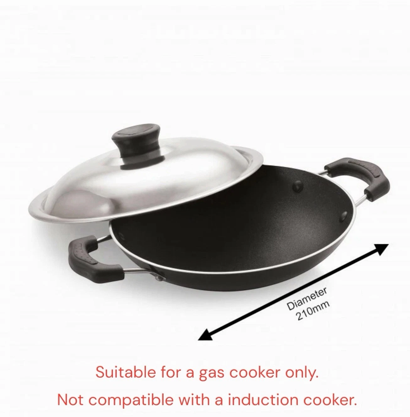 Non Stick Aluminium Appam Pan Appa Chetty Appachetty Stainless Steel Lid