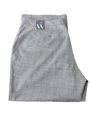 Worthington 24W Plus Trousers Plaid Gray Dress Pants Poly Blend Lightweight NWT