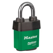 Master Lock 6121Grn Lockout Padlock, Keyed Different, Steel, Green, 1 1/8 In