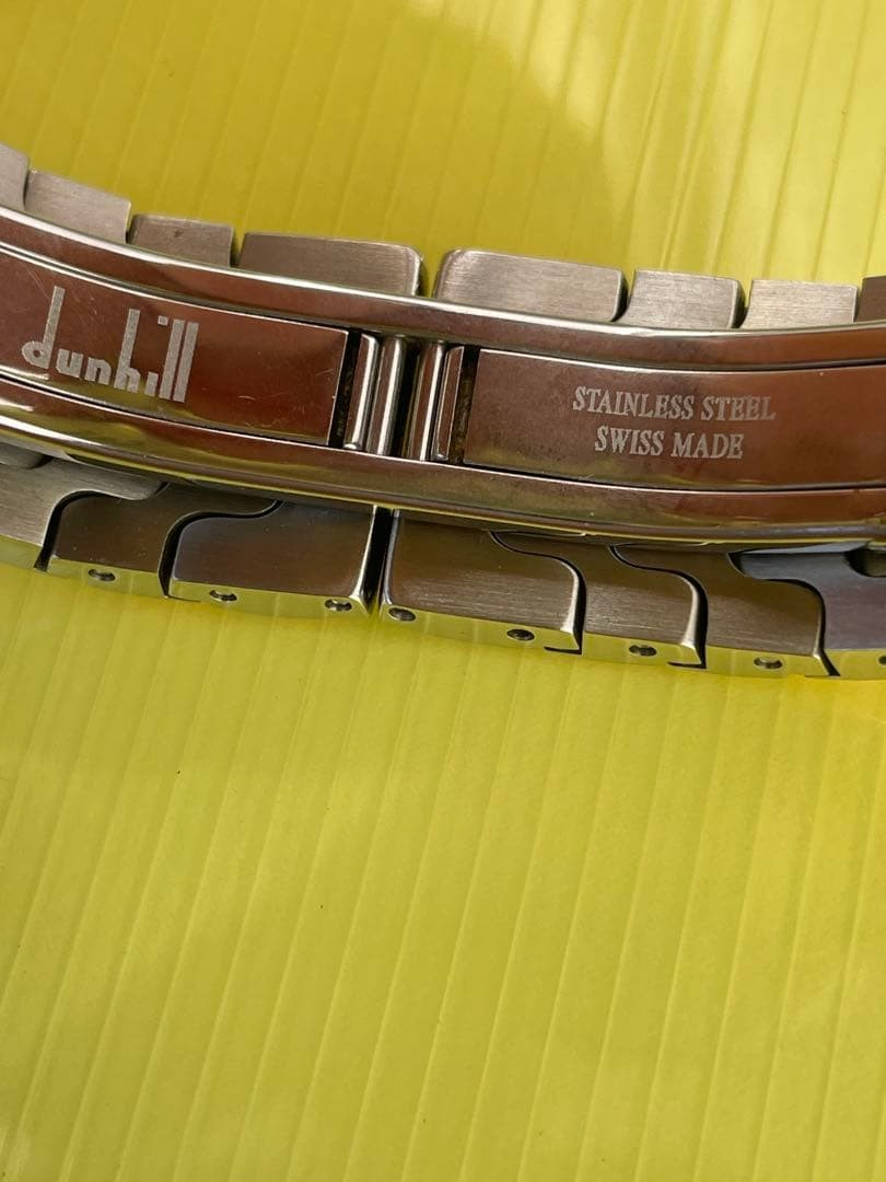 Dunhill 8001 Men's Gold SS Quartz Watch White Dial 35mm Excellent image 6