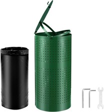 Dog Poop Trash Can W/ 50 Liner Bags 11.5 Gallons Outdoor Waste Bin W/ Lid 