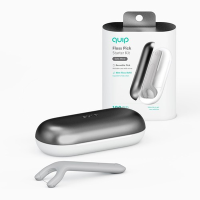 #ad #ad Quip Floss Pick Starter Kit Slate Metal Dental Flosser Oral Care 1 Pack $9.99