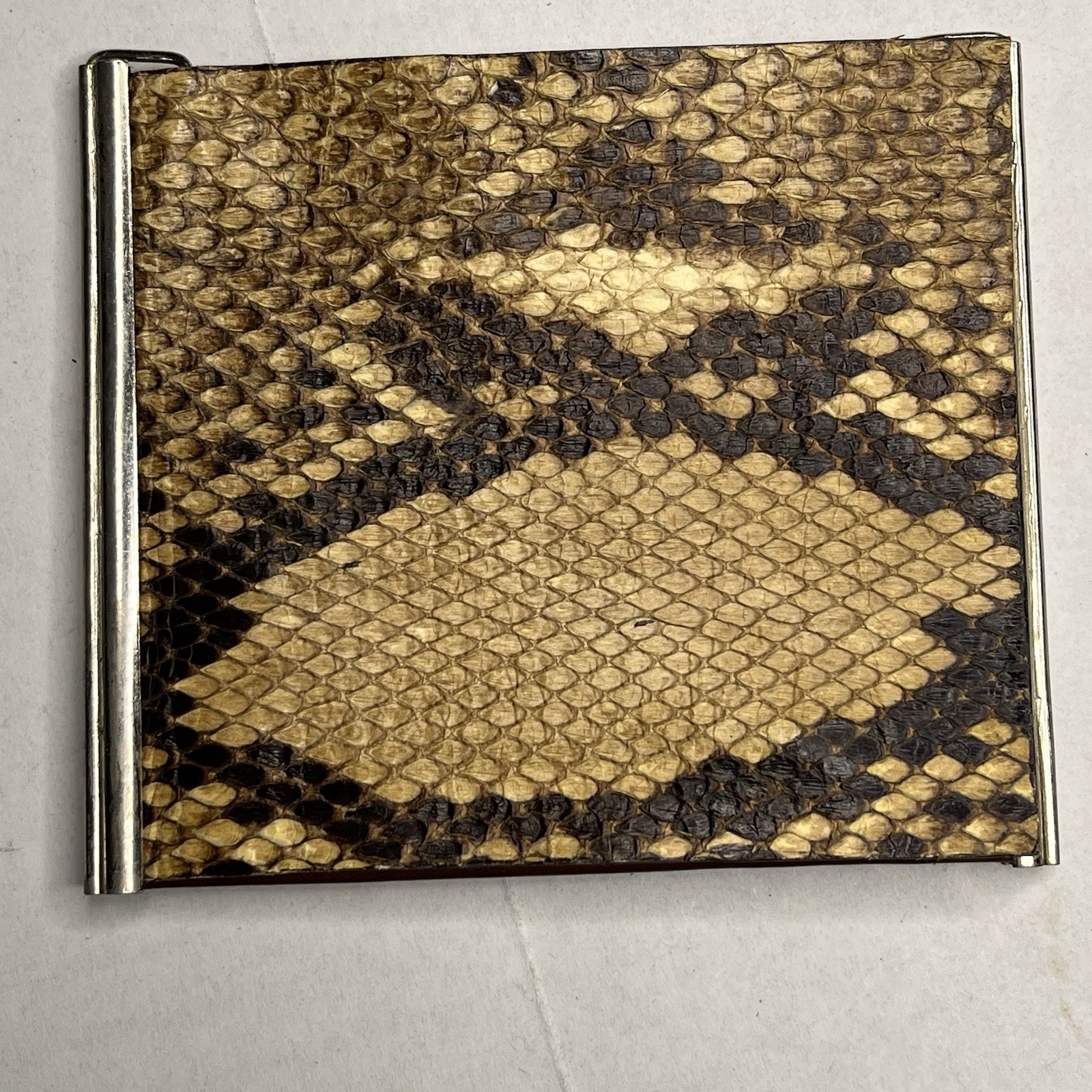 Slim Trifold Python Money Clip Wallet - image 1