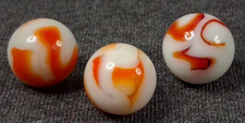 Vintage Alley Agate Swirl Set of 3 Marbles 5/8" - All Mint Condition - 526121
