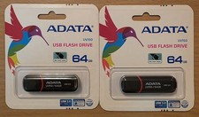2x 64GB ADATA UV150 USB 3.0 Snap-on Cap Flash Drive Black AUV150-64G-RBK 128GB