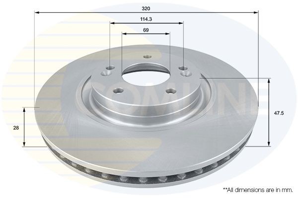 Brake Disc Front Fits Hyundai i40 ix35 Kona Tucson Kia Ceed COMLINE ADC2412V