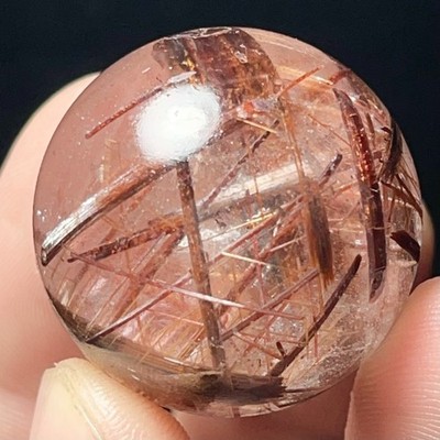 35G Natural Beautiful Copper Hair Crystal Crystal Sphere  Healing L7391