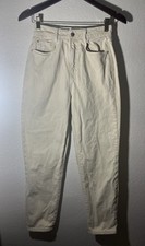 Zara Off White Ivory High Rise Straight Leg Jeans Size 4 24X27 