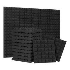 24 Pack-12 x 12 x 2 Inches Pyramid Designed Acoustic Foam Panels, Sound Proof Fo