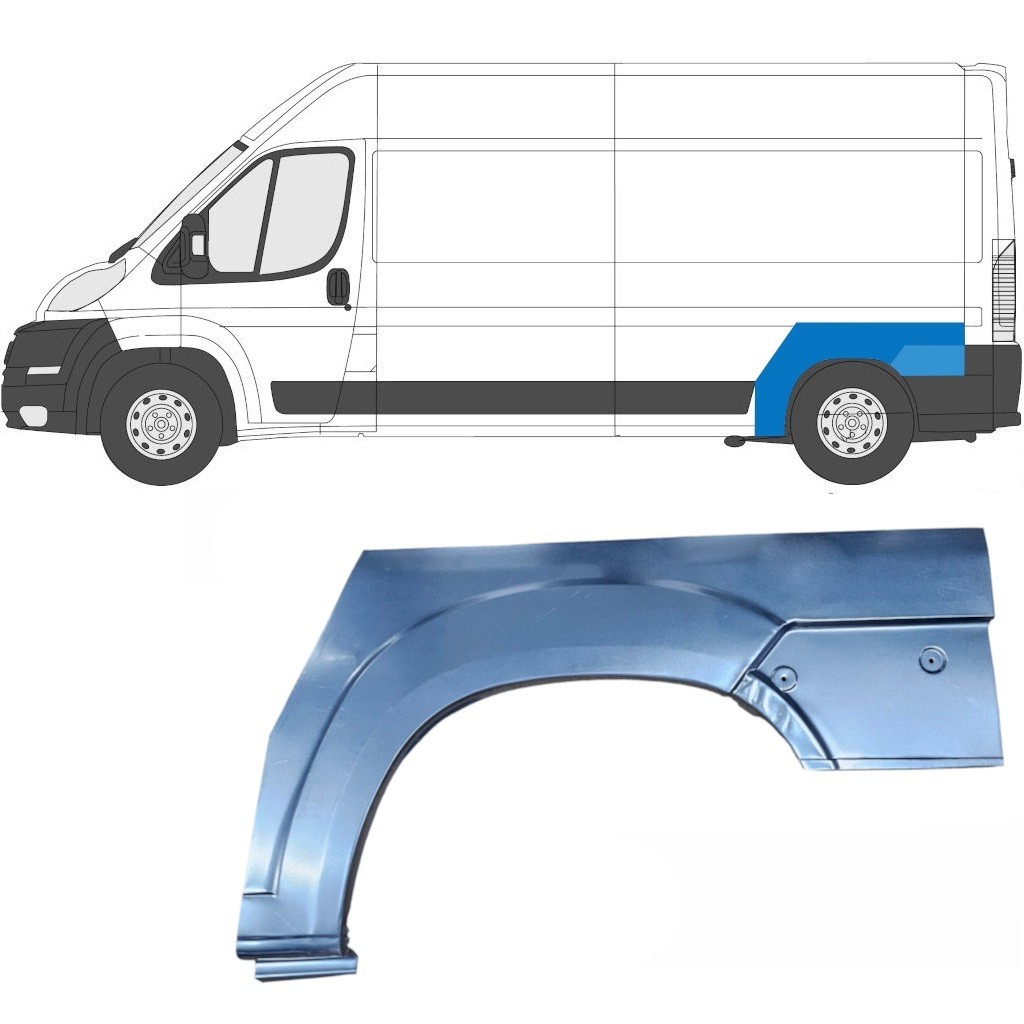 Rear wing repair panel for Peugeot Boxer 2006-2014 / Left