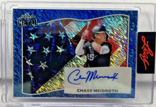 Chase Meidroth ⚾️2025 Leaf Metal Independence Day Flag Blue✍️ Autograph 2/3;