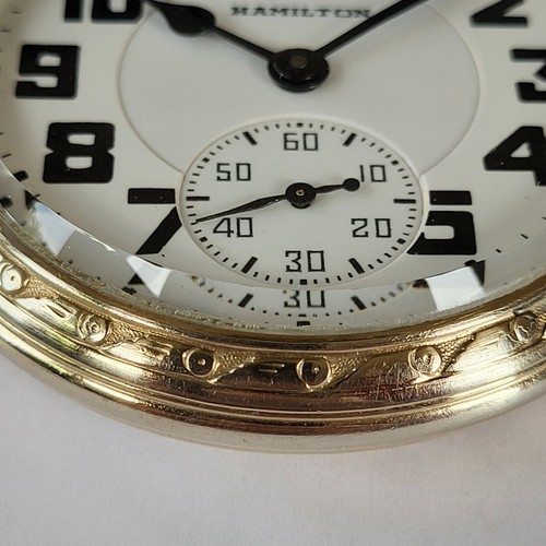 N63 MINTY 1945 21j 992B HAMILTION RAILROAD POCKET WATCH MODEL 11 CASE RUNS A+ ! - Picture 3 of 20