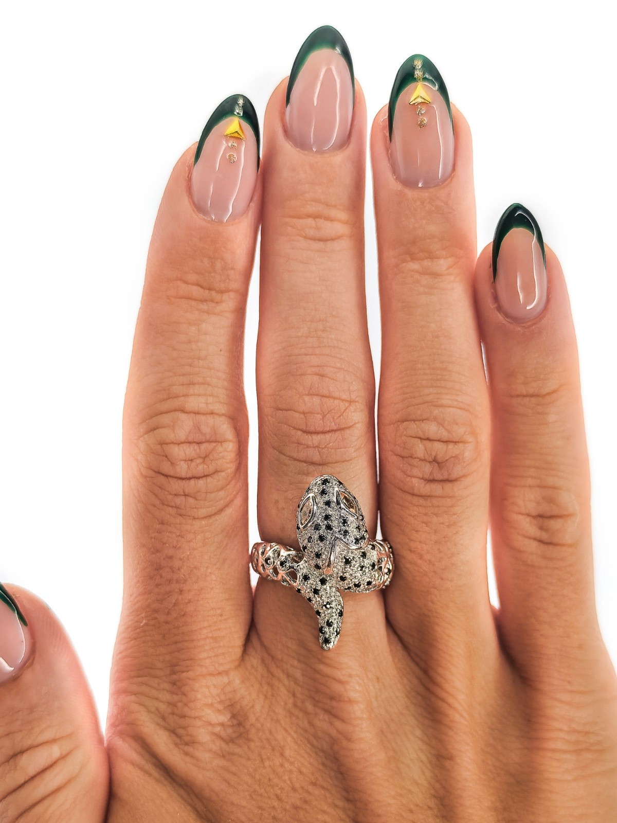 Solid Silver Panther Ring with Cubic Zirconia, Si… - image 4