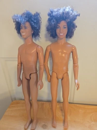 2 Vintage 1968 African American Male Barbie Figures