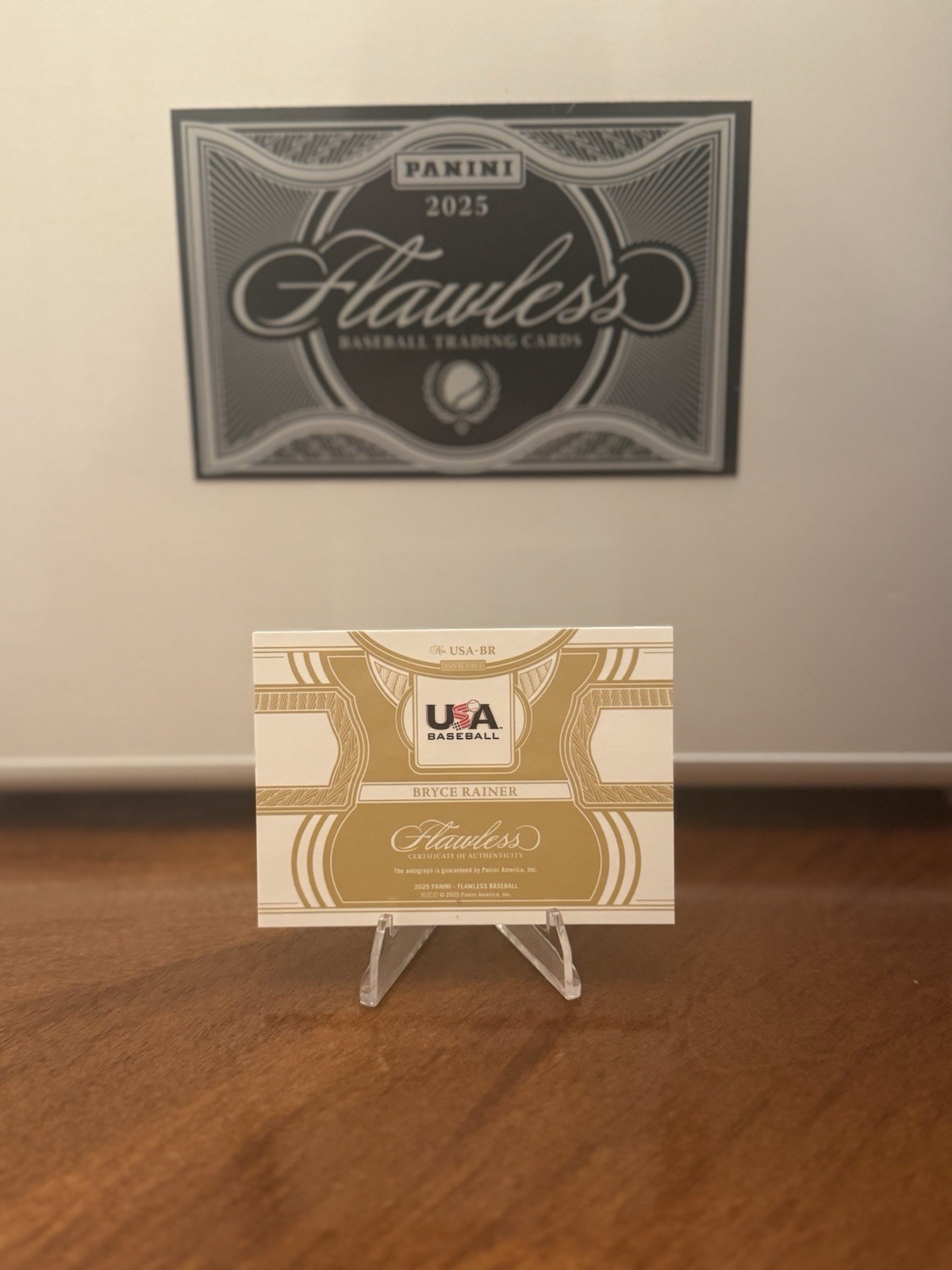 Panini Flawless Baseball 2025 Bryce Rainer Auto USA-BR 08/15 view 2
