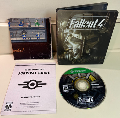 Fallout 4 Xbox One Game + Steelbook Case + Manual + Poster, Bethesda Action RPG
