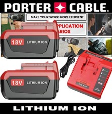 2Pack 18 Volt 8.0Ah Battery for Porter Cable 18V PC18BLX PC18BL OR Charger