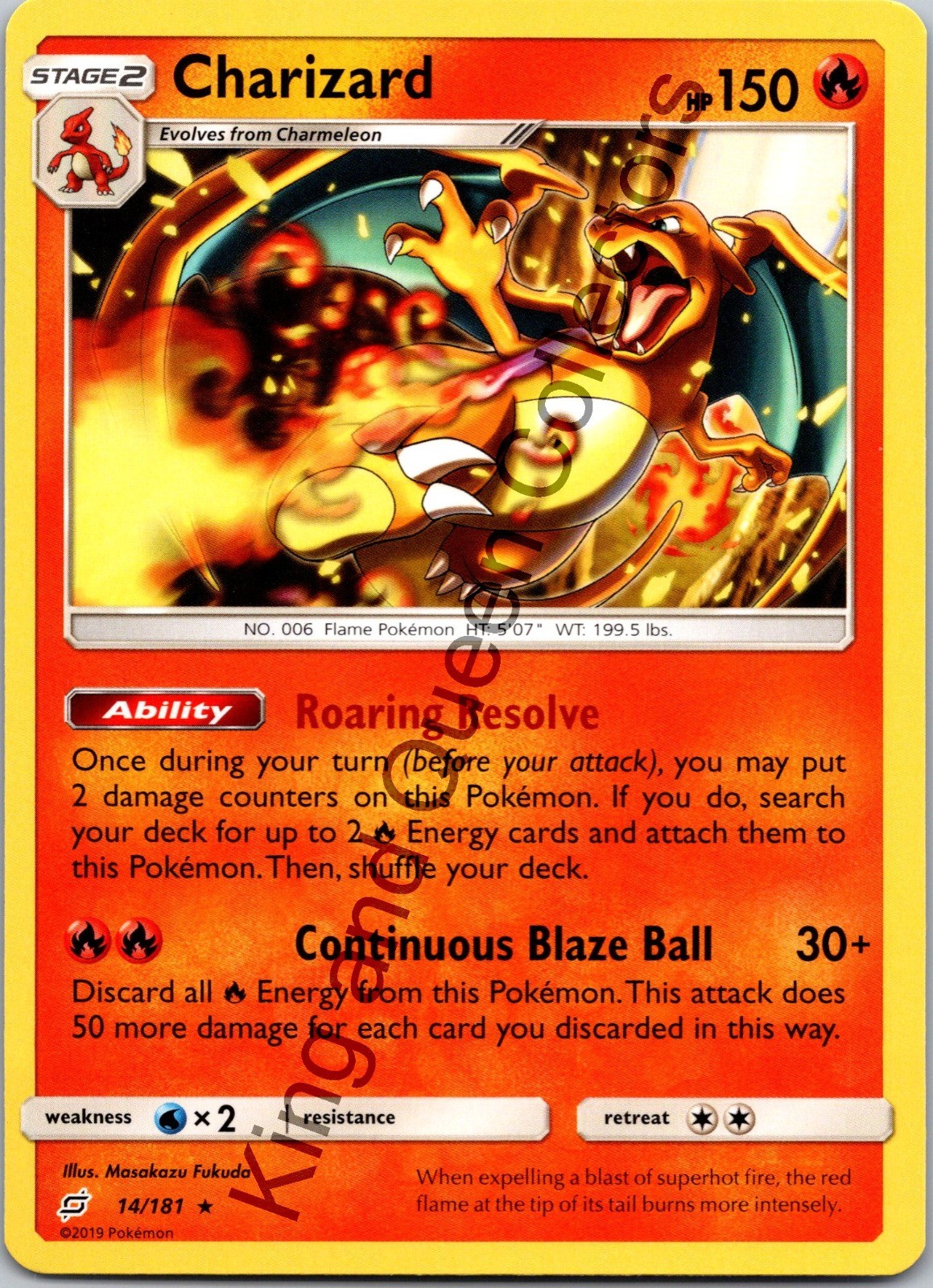 Charizard Rare SM - Team Up 14/181 NM