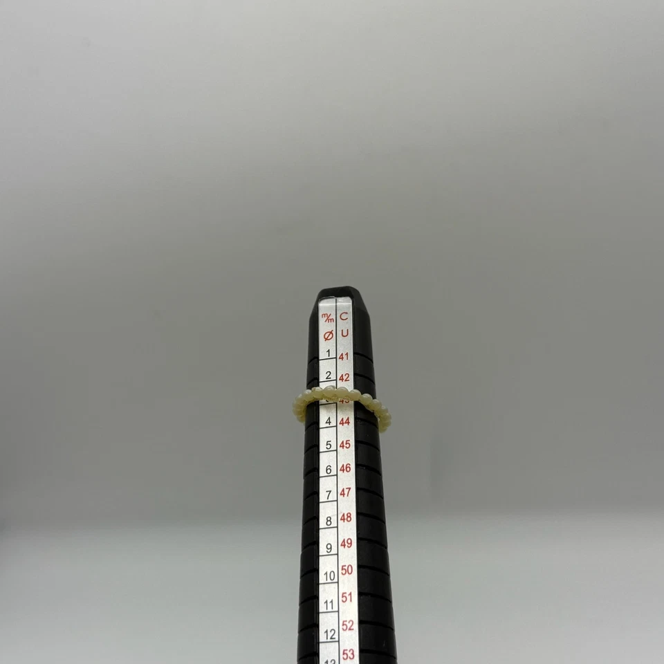 Vintage Delicate Pearl Beaded Ring Minimalist Dainty Fashion Jewelry 3mm White - Image 3 of 3