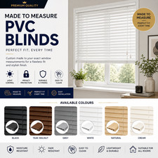 MADE TO MEASURE PVC VENETIAN BLINDS BLACK WHITE GREY WOODEN EFFECT WINDOW BLINDS