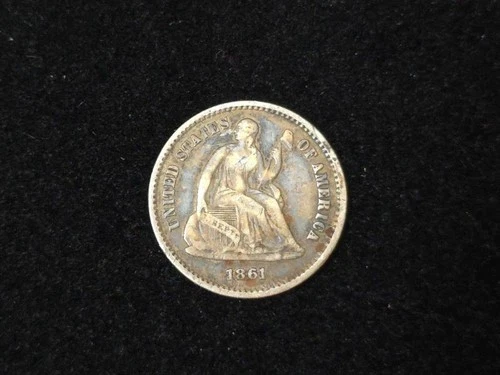 1861 Liberty Seated Silver Half Dime Extremely Fine 50324
