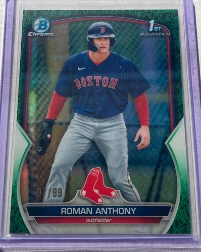 2023 Bowman Chrome Roman Anthony Green Grass Refractor Card #d 97/99