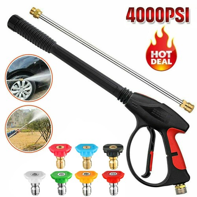 #ad 4000PSI High Pressure Power Washer Spray Gun Lance 7pcs Spray Nozzles Tips Kit $32.99