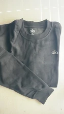ALO YOGA Accolade Crew Neck Pullover Sweatshirt Women's Size M Black