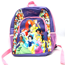 Disney Princesses Kid's Purple Pink Backpack - 16"x 12" - Princess Backpack