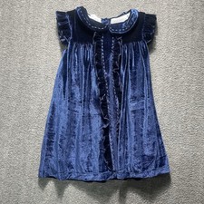 NWT Lil Cactus Royal Blue Velvet Flutter Sleeve 5 Years Girls Dress 5Y 5T