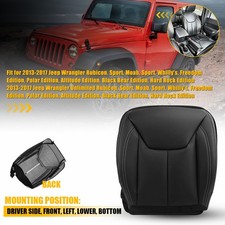 Bottom Seat Cover Protector Black Leather For 2013-2017 Jeep Wrangler Rubicon Ej